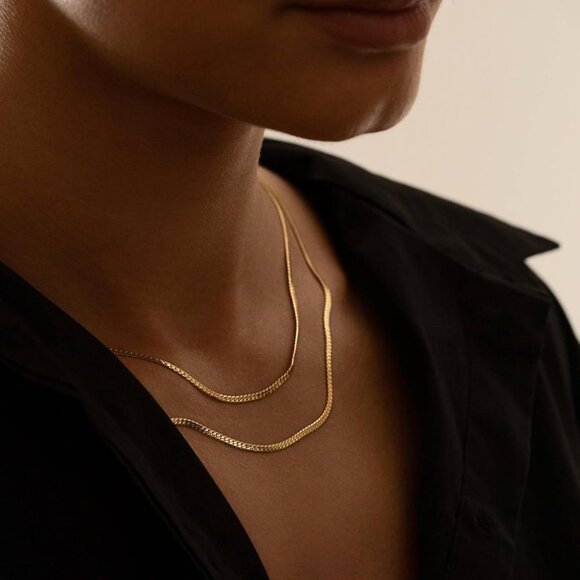 14K Gold Snake Chain Plated 925 Silver Chain Necklace 14-20 Dainty Choker Women - Picture 5 of 7